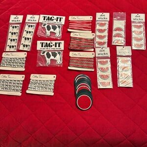 Tag It Cow & Watermelon Tags, Stickers & Cotton Tie Bundle